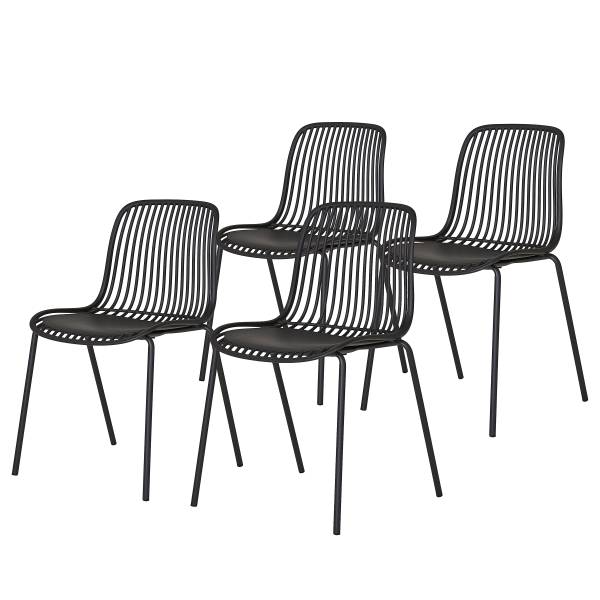 Gartenstuhl Branson 4er-Set - Schwarz