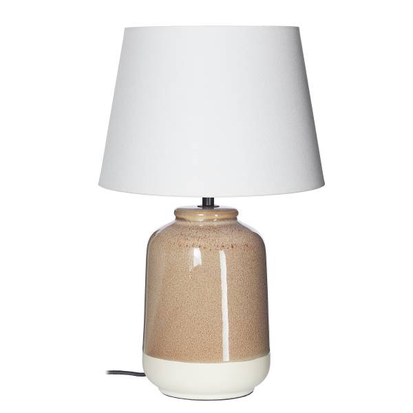 VERICE Tischleuchte keramik - Leinen/Keramik - Creme/Taupe
