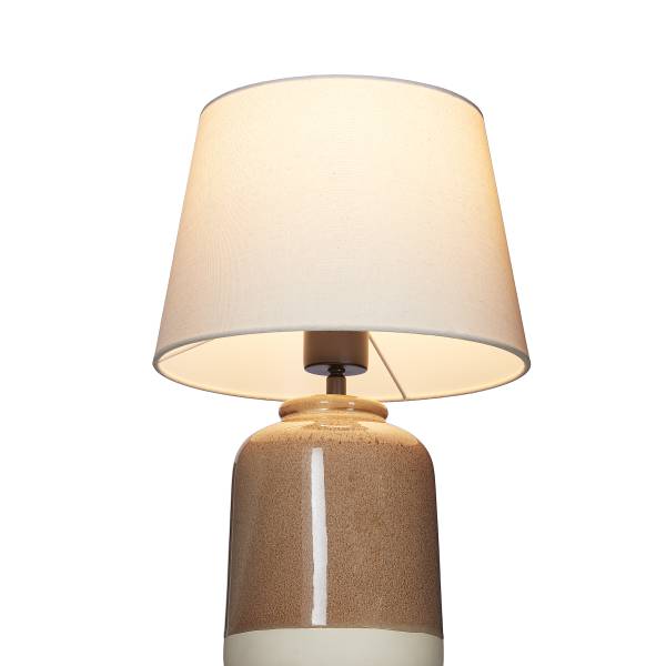 VERICE Tischleuchte keramik - Leinen/Keramik - Creme/Taupe