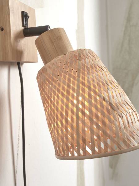 Wandleuchte Java - Bambus - Beige - Beige
