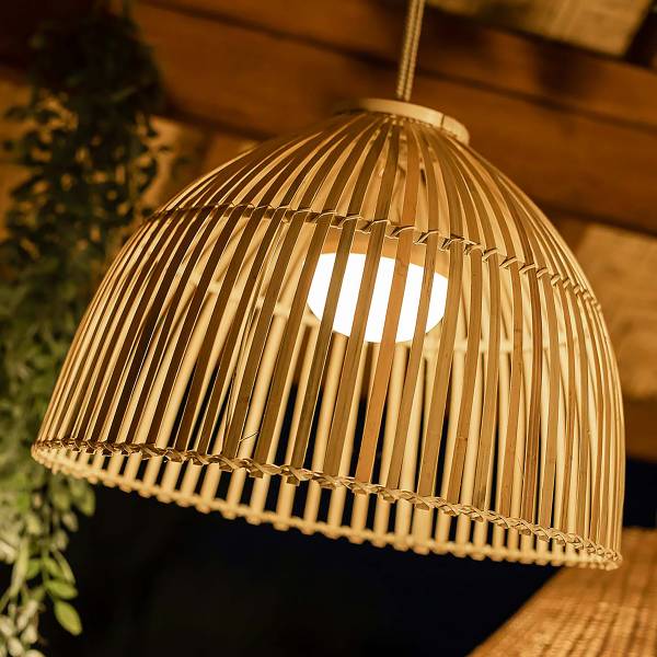 Outdoor Pendelleuchte Reona - Rattan - Braun - 1-flammig