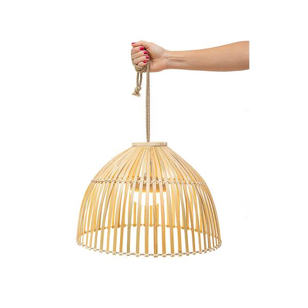 Outdoor Pendelleuchte Reona - Rattan - Braun - 1-flammig