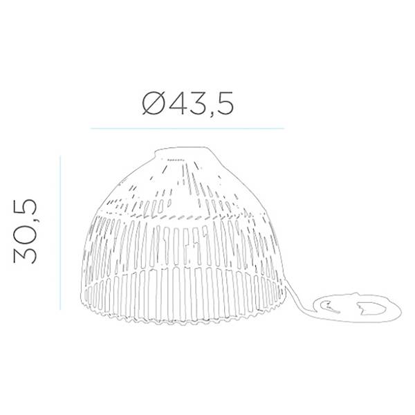 Outdoor Pendelleuchte Reona - Rattan - Braun - 1-flammig
