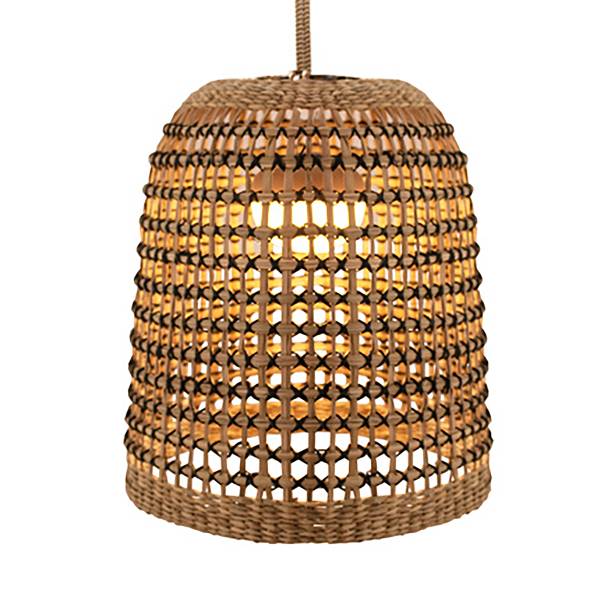 Außenpendelleuchte Positano - Braun - Rattan - 33 x 35 x 33 cm