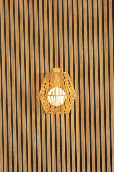 Outdoor Wandleuchte Sisine - Rattan - Braun - 1-flammig