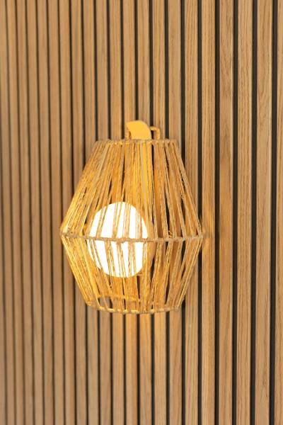 Outdoor Wandleuchte Sisine - Rattan - Braun - 1-flammig