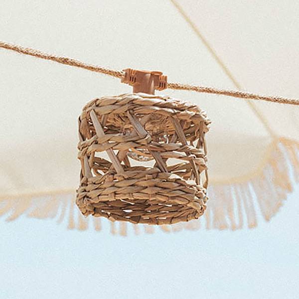 Solar-Lichterkette Alba - Rattan - Braun - 10-flammig