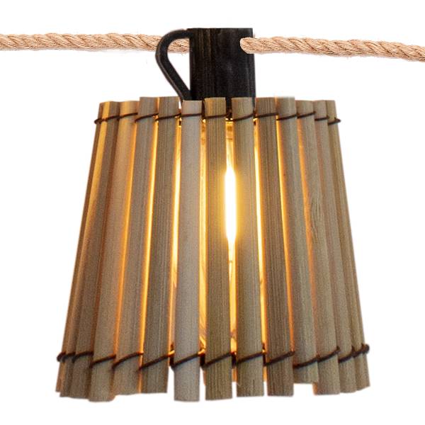 Solar-Lichterkette Okinawa - Bambus - Braun - 10-flammig