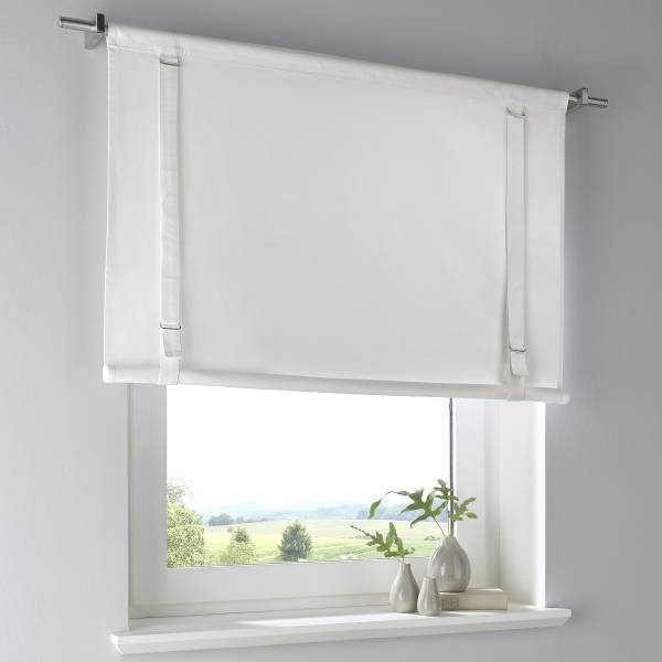 Raffgardinenrollo Tim - Webstoff - Weiß - 100 x 100 cm