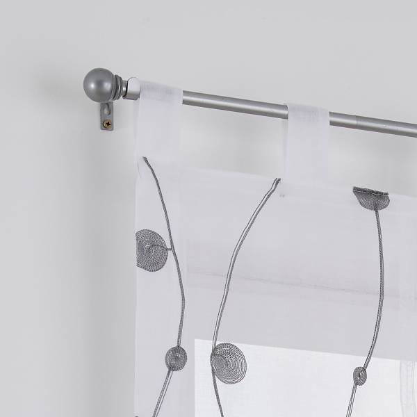 Schlaufenrollo Nelly - Webstoff - Grau - 80 x 140 cm
