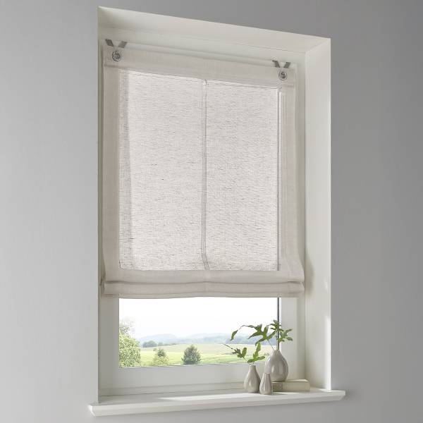 Ösenrollo Brondby - Webstoff - Taupe - 60 x 140 cm