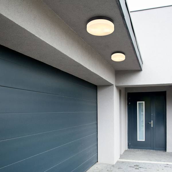 Deckenleuchte Vranos - Aluminium - 2-flammig - Matt Schwarz - Durchmesser: 24 cm