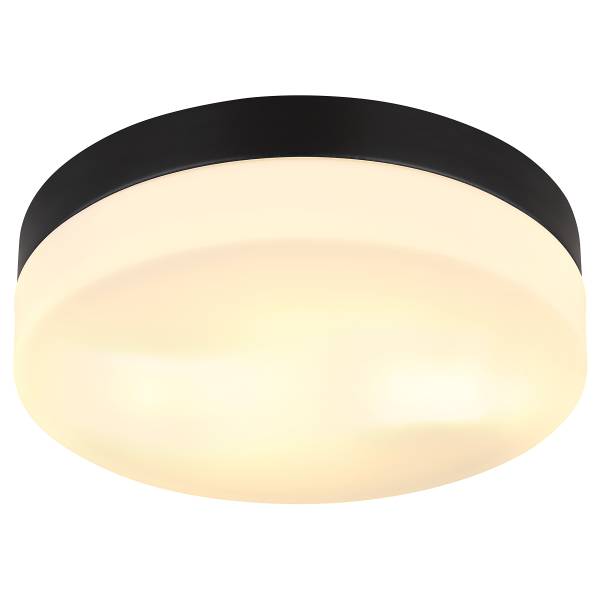 Deckenleuchte Vranos - Aluminium - 2-flammig - Matt Schwarz - Durchmesser: 24 cm