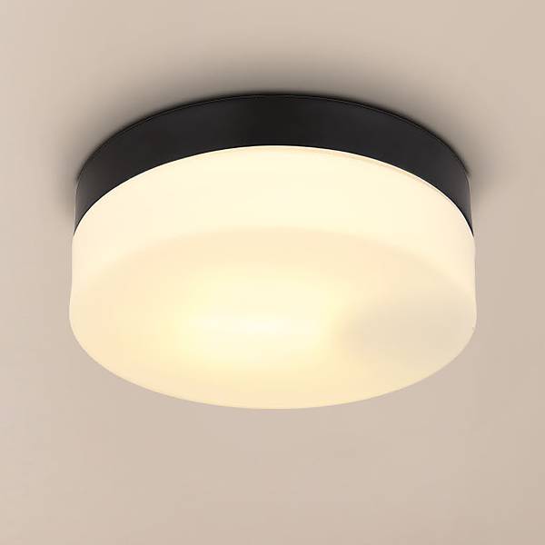 Deckenleuchte Vranos - Aluminium - 1-flammig - Matt Schwarz - Durchmesser: 18 cm
