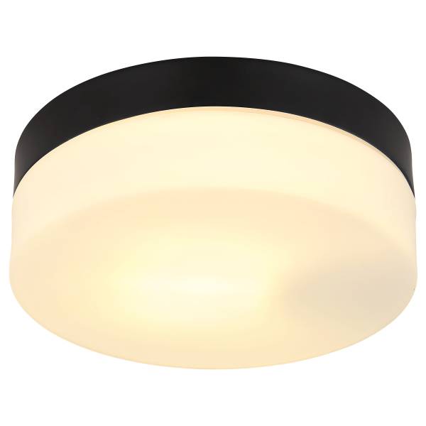 Deckenleuchte Vranos - Aluminium - 1-flammig - Matt Schwarz - Durchmesser: 18 cm