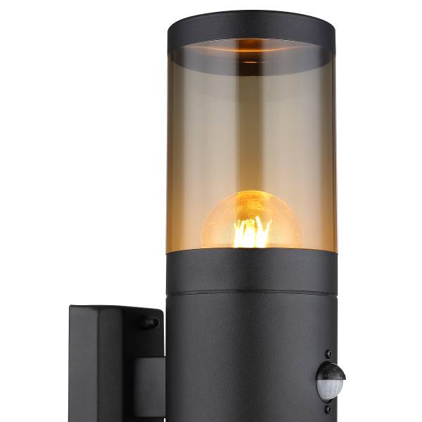 Wandleuchte Xeloo mit Sensor - Edelstahl - Matt Schwarz - Flammenanzahl: 2