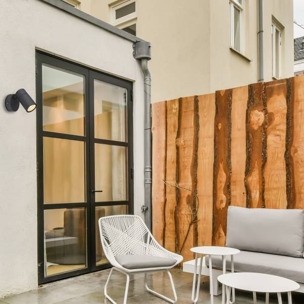 Wandleuchte Piper - Aluminium - Anthrazit - Flammenanzahl: 1