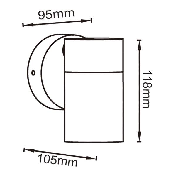 Wandleuchte Piper - Aluminium - Anthrazit - Flammenanzahl: 1