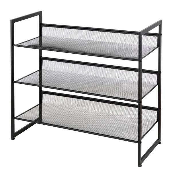 Schuhregal Tecnor - Metall - Schwarz - Höhe: 63 cm