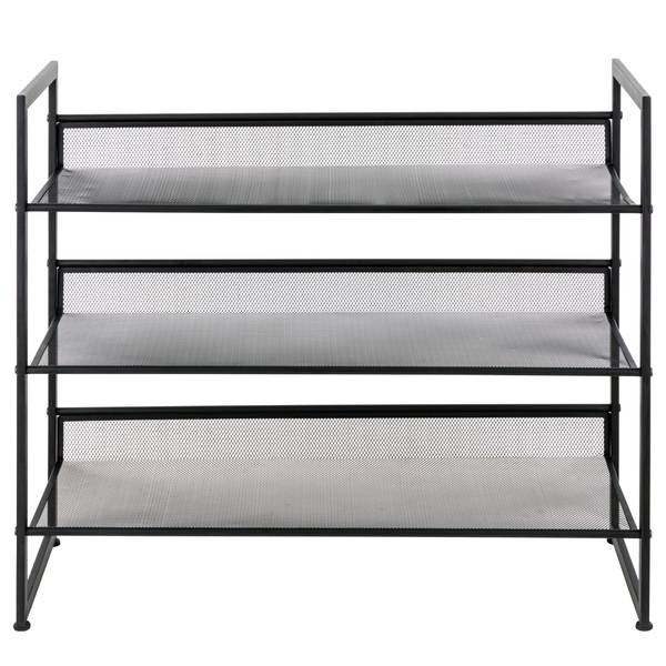 Schuhregal Tecnor - Metall - Schwarz - Höhe: 63 cm
