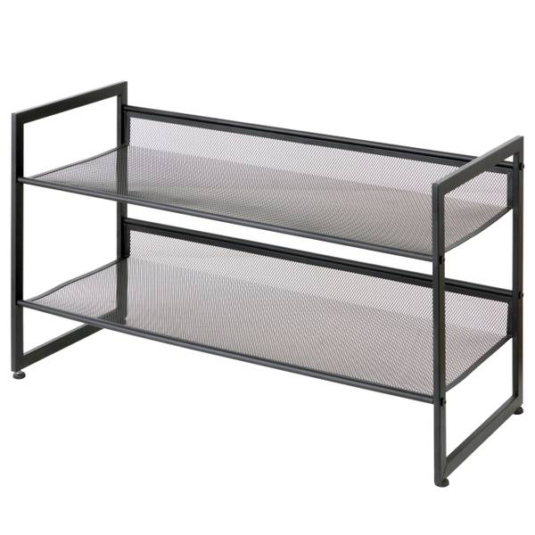 Schuhregal Tecnor - Metall - Schwarz - Höhe: 43 cm