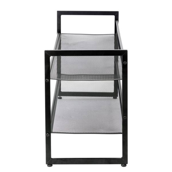 Schuhregal Tecnor - Metall - Schwarz - Höhe: 43 cm