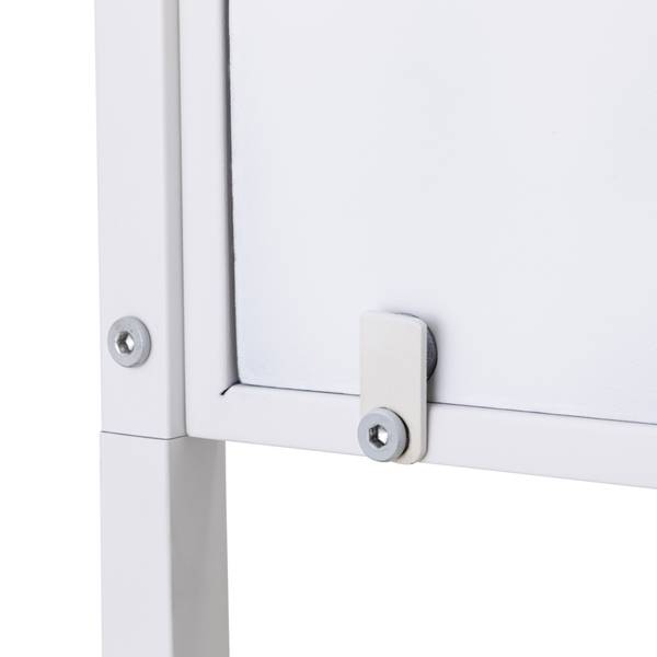 Garderobe Tarpey mit Spiegel - Metall - Weiß