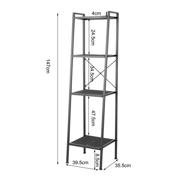 Regal Bufkin - Metall - Schwarz - Breite: 40 cm