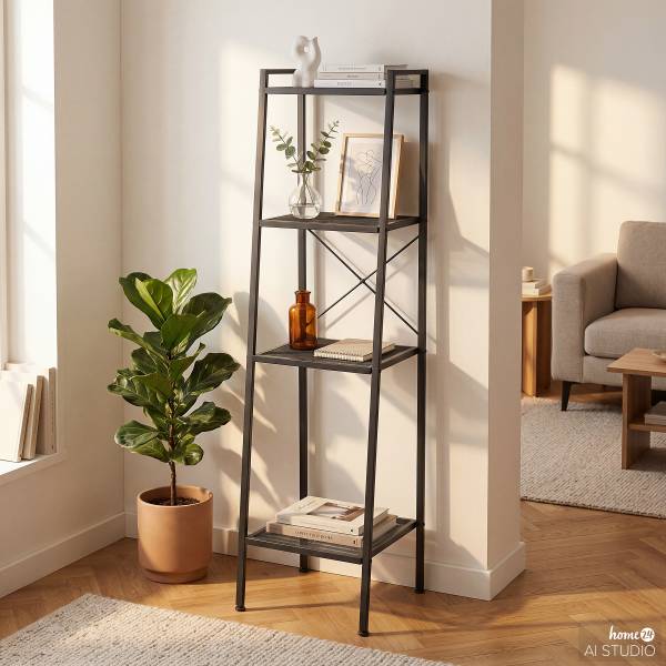 Regal Bufkin - Metall - Schwarz - Breite: 40 cm