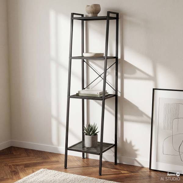 Regal Bufkin - Metall - Schwarz - Breite: 40 cm
