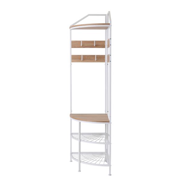 Eckgarderobe Burdie - Eiche Dekor / Weiß