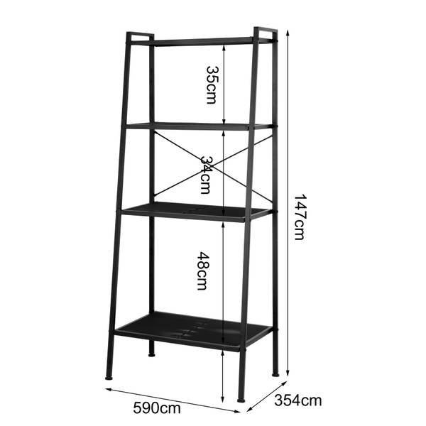 Regal Bufkin - Metall - Schwarz - Breite: 59 cm