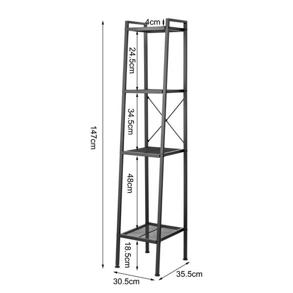 Regal Bufkin - Metall - Schwarz - Breite: 30 cm