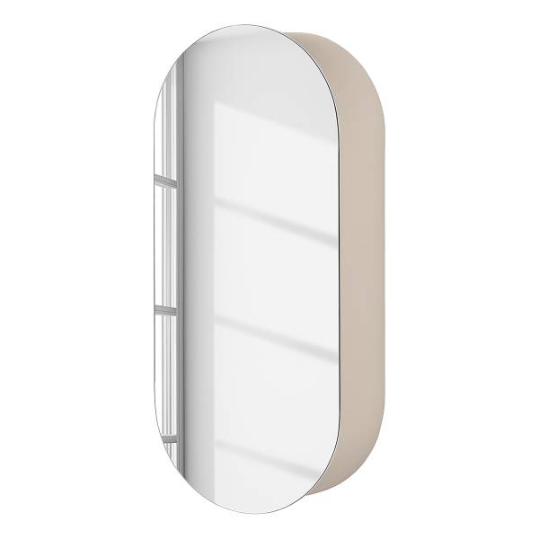 Spiegelschrank LINDHOLM oval - Taupe