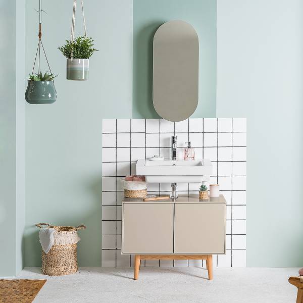 Spiegelschrank LINDHOLM oval - Taupe