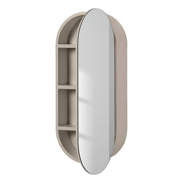 Spiegelschrank LINDHOLM oval - Taupe