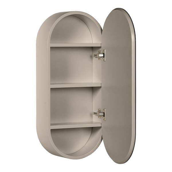 Spiegelschrank LINDHOLM oval - Taupe