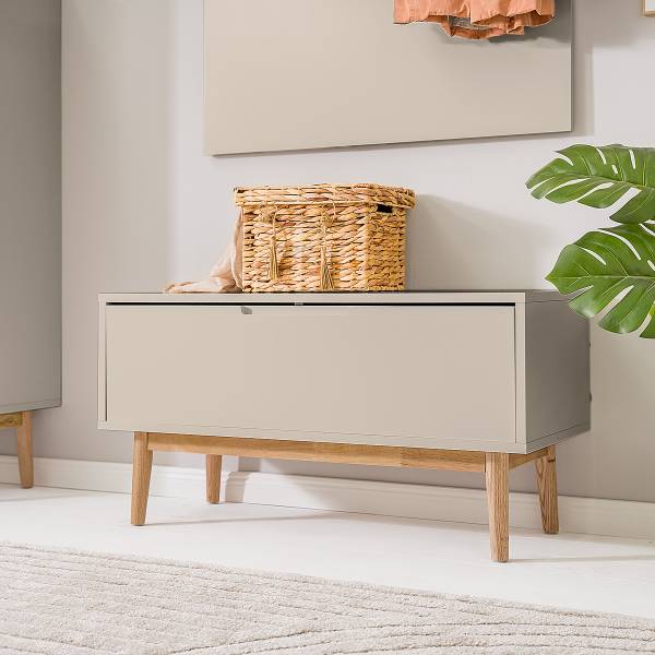 Garderobenbank LINDHOLM - Taupe