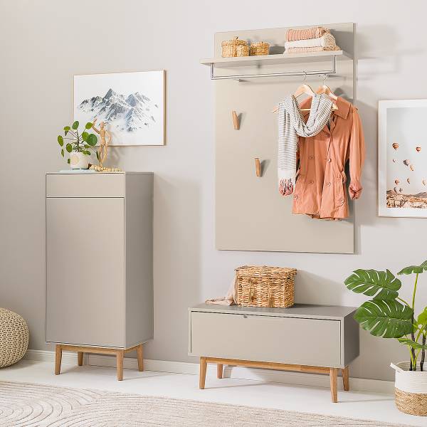 Garderobenbank LINDHOLM - Taupe
