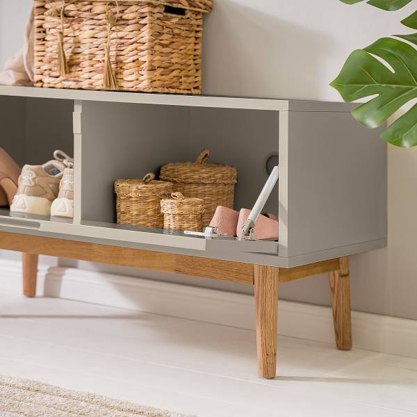Garderobenbank LINDHOLM - Taupe
