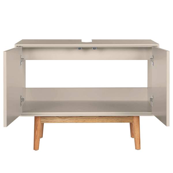 Waschbeckenunterschrank LINDHOLM - Eiche teilmassiv - Taupe