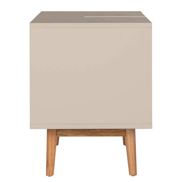 Waschbeckenunterschrank LINDHOLM - Eiche teilmassiv - Taupe