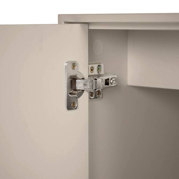 Waschbeckenunterschrank LINDHOLM - Eiche teilmassiv - Taupe
