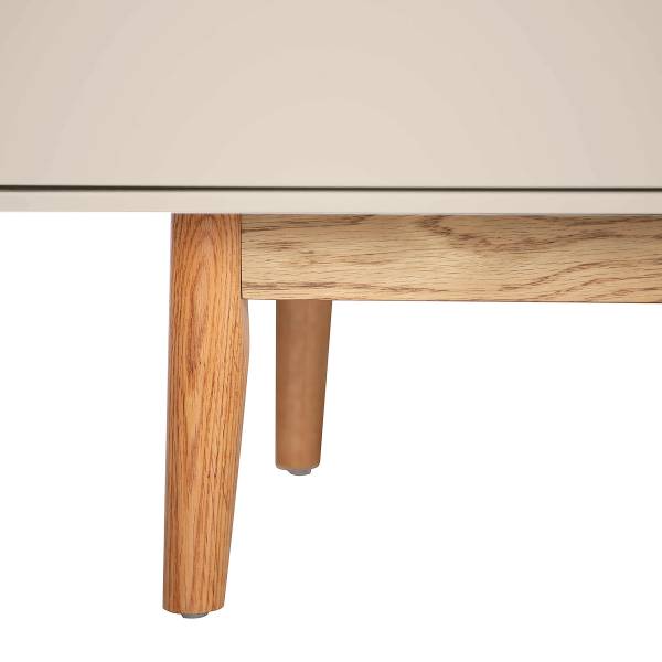 Waschbeckenunterschrank LINDHOLM - Eiche teilmassiv - Taupe