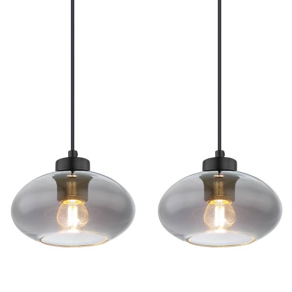 Pendelleuchte Shaun Typ A - Rauchglas / Eisen - 4-flammig