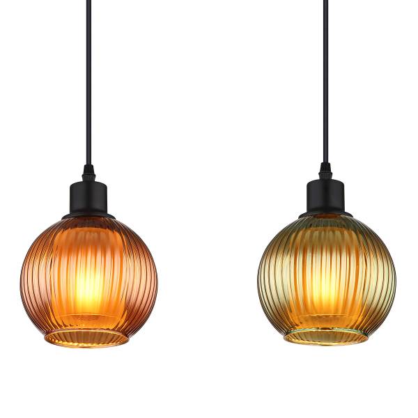 Pendelleuchte Zumba Typ B - Farbglas / Eisen - 4-flammig