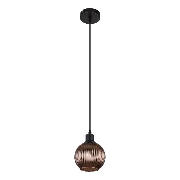 Pendelleuchte Zumba Typ C - Farbglas / Eisen - 1-flammig - Braun