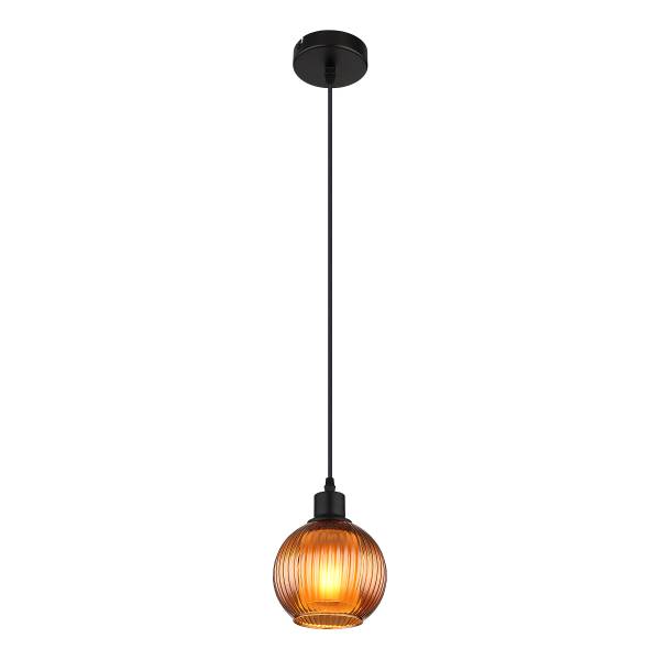 Pendelleuchte Zumba Typ C - Farbglas / Eisen - 1-flammig - Braun