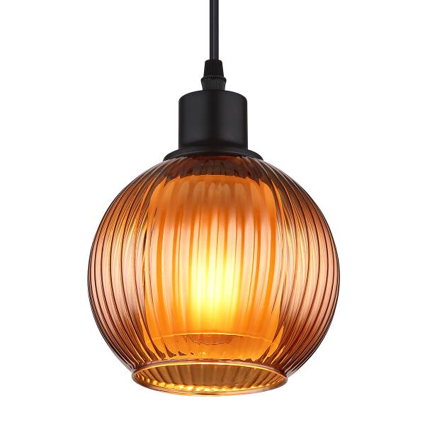 Pendelleuchte Zumba Typ C - Farbglas / Eisen - 1-flammig - Braun