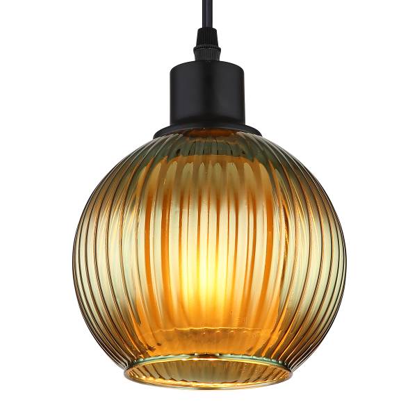 Pendelleuchte Zumba Typ C - Farbglas / Eisen - 1-flammig - Grün